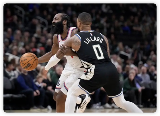 字母哥复出23分哈登24+8 伦纳德25分快船不敌雄鹿